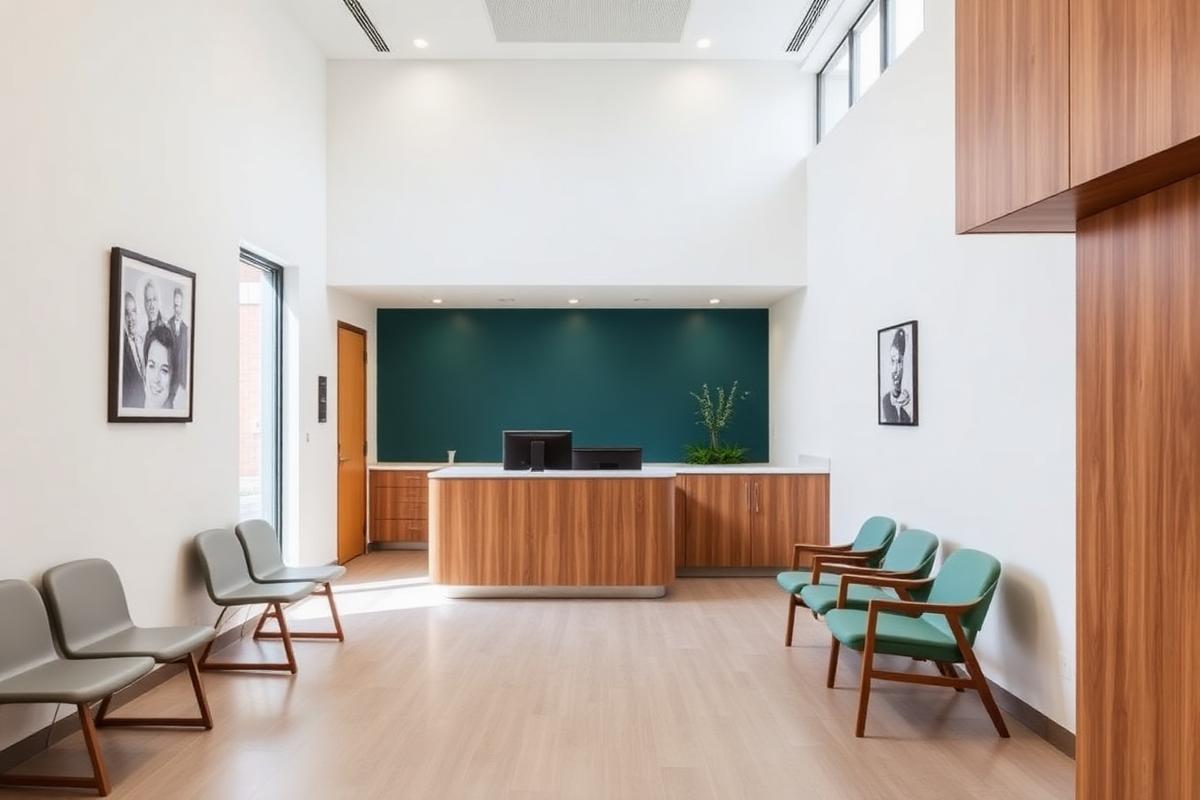 Recepção e sala de espera do consultório